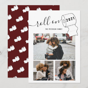 Tarjeta Gracioso rollo de Año Nuevo en papel higiénico 3 f