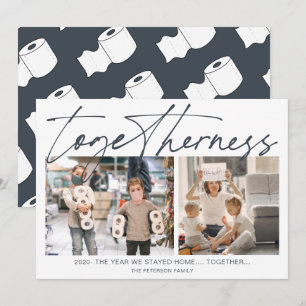 Tarjeta Gracioso rollo de inodoros 2020 nuevo año juntos 2