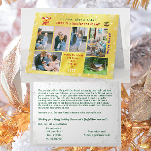 Tarjeta Gracioso Rudolph Oh Deer Hemos Mudado 6 Fotos Gold