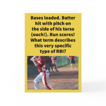 Gracioso saludo de Béisbol Pun Ribbie