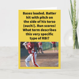 Tarjeta Gracioso saludo de Béisbol Pun Ribbie