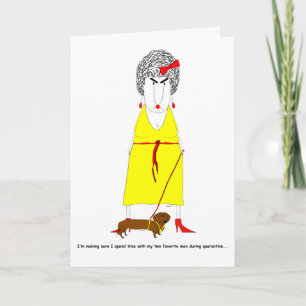 Tarjeta Gracioso saludo de cuarentena COVID-19