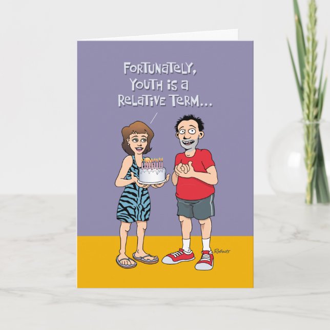 Tarjeta Gracioso saludo de cumpleaños 40 para él (Anverso)