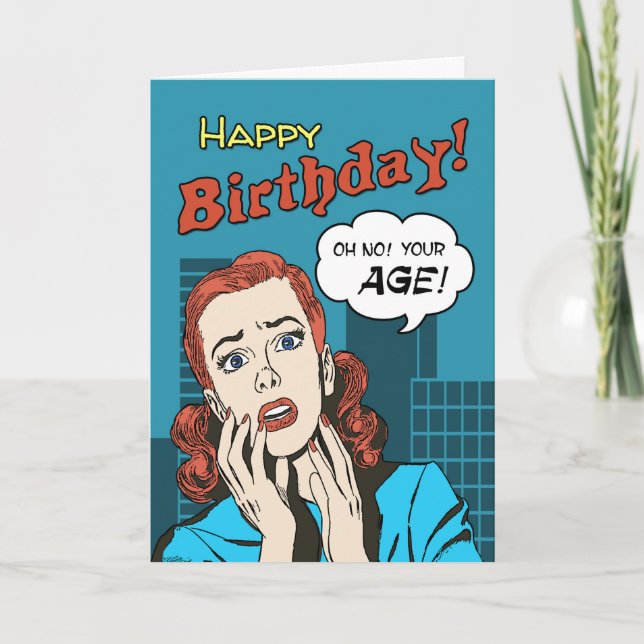 Tarjeta Gracioso saludo de cumpleaños de portada de histor (Anverso)