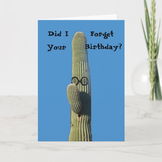 Tarjeta Gracioso saludo de cumpleaños tardío (Anverso)