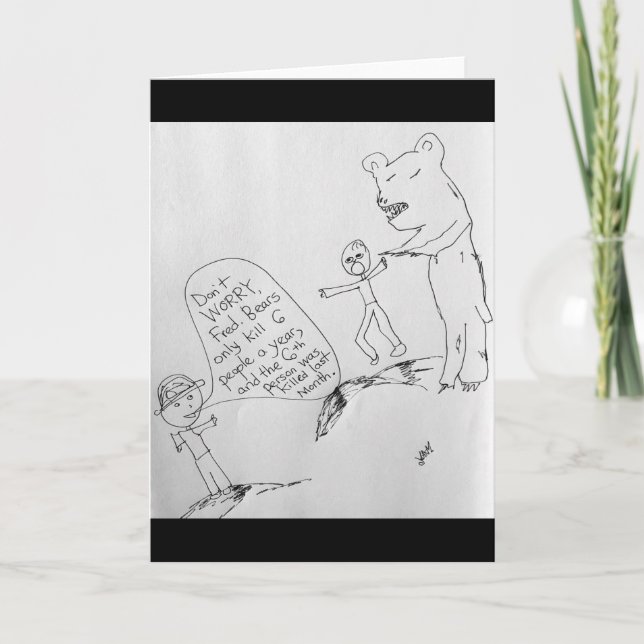 Tarjeta Gracioso Salvado Del Ataque Del Oso Por Las Estadí (Anverso)