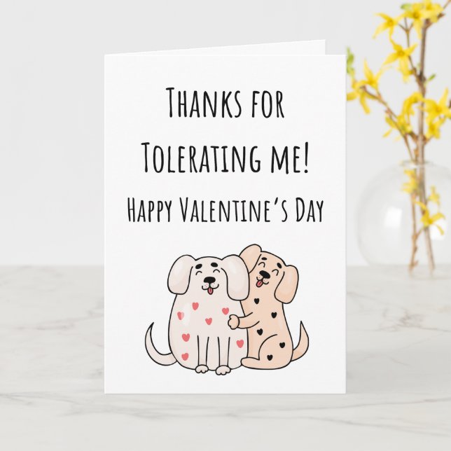 Tarjeta Gracioso San Valentín Gracias Por Tolerarme A Mí D (flor amarilla)