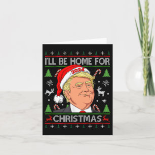 Tarjeta Gracioso Santa Trump Estaré en casa para Navidades