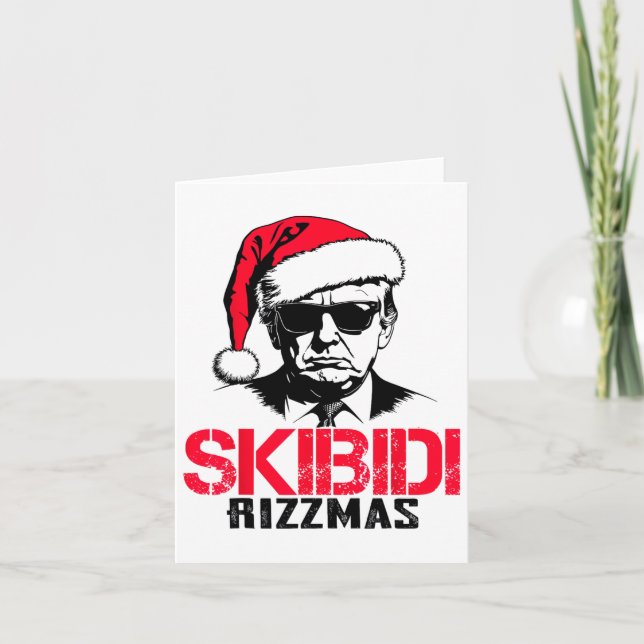 Tarjeta Gracioso Santa Trump Skibidi Rizzmas Esta Temporad (Anverso)