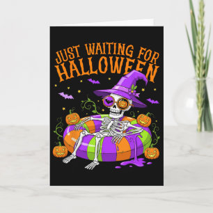 Tarjeta Gracioso Skeleton Float Solo Esperando Halloween M