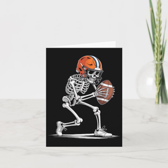Tarjeta Gracioso Skeleton Football Halloween Costume niños (Anverso)
