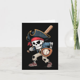 Tarjeta Gracioso Skeleton Pirate Baseball Halloween Costum