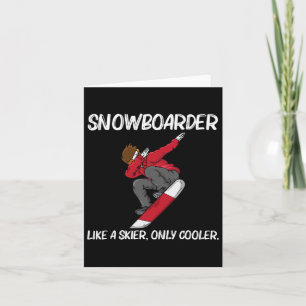 Tarjeta Gracioso Snowboard Para Hombres Mujeres Esquiadora