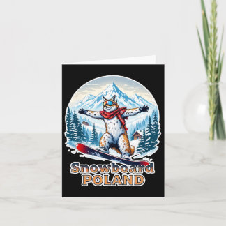 Tarjeta Gracioso Snowboarding Lynx En Polonia