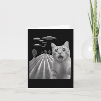 Tarjeta Gracioso Sorprendido De Selfie De Gato Asustado Co