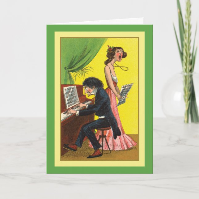 Tarjeta Gracioso tema de música de cumpleaños feliz largo  (Anverso)