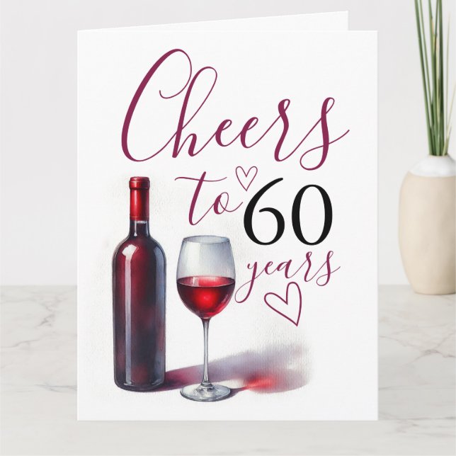 Tarjeta Gracioso tema del vino 60º cumpleaños (Anverso)