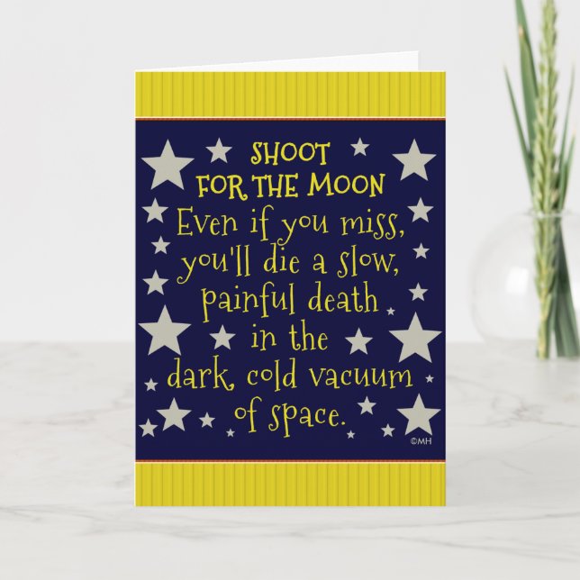 Tarjeta Gracioso tiro desmotivador para el espacio ultrate (Anverso)