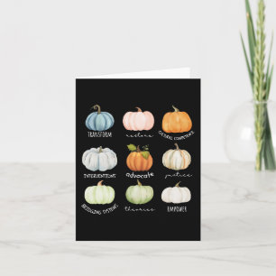 Tarjeta Gracioso trabajador social Halloween Fall Pumpkin