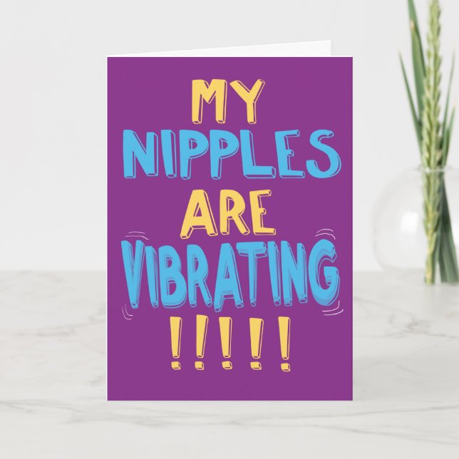 Tarjeta Gracioso Vibrante Nipples Cumpleaños (Anverso)