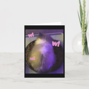 Tarjeta Gracioso Wi Wi Wi Wi Wi-Fi Gato Gatito Comer Meme