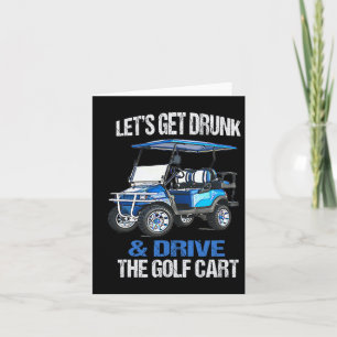 Tarjeta Gracioso y divertido carro de golf masculino