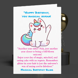 Tarjeta Gracioso y gracioso niños unicornio Saludo de cump