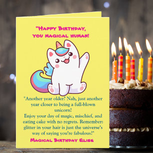 Tarjeta Gracioso y gracioso niños unicornio Saludo de cump