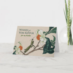 Tarjeta Gracioso Yom Kippur para el Hermano Rezando Mantis