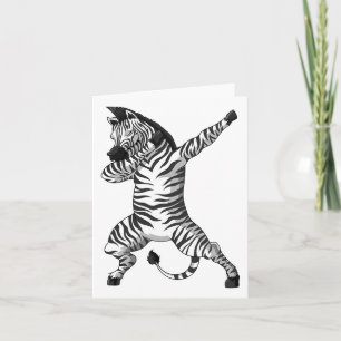Tarjeta Gracioso Zebra Dab Dabbing Zoo Africa Safari Anima