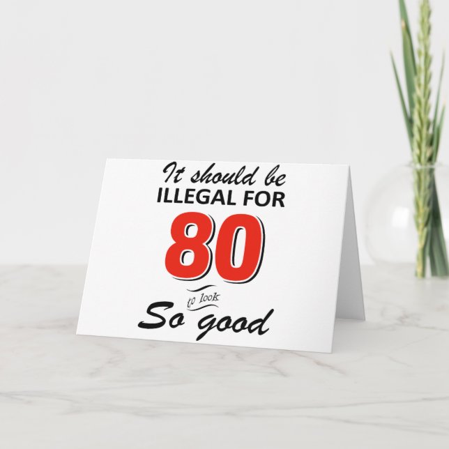 Tarjeta Graciosos diseños de cumpleaños de 80 años (Anverso)