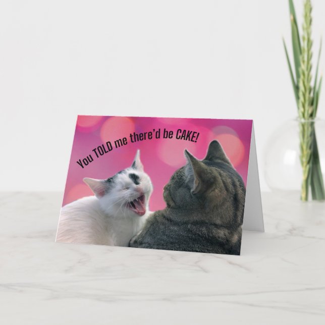 Tarjeta Graciosos gatos me dijiste que habría cumpleaños C (Anverso)
