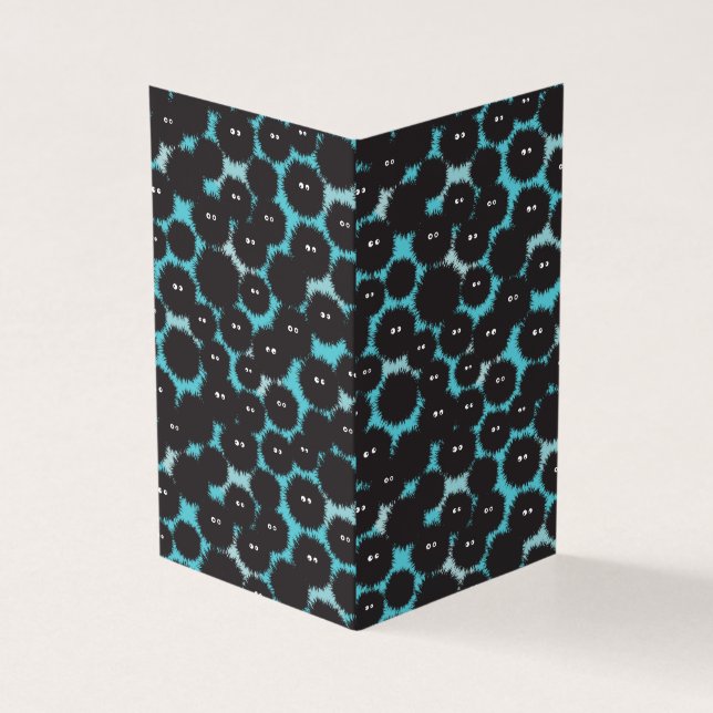 Tarjeta Graciosos monstruos esponjosos negros (Exterior)