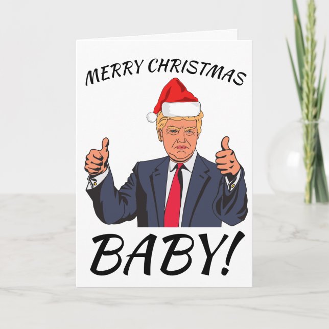 Tarjeta Graciosos Navidades de Donald Trump saludan tarjet (Anverso)