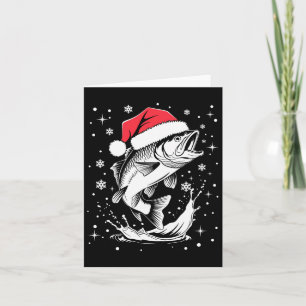 Tarjeta Graciosos Navidades de pescado de Santa Hat