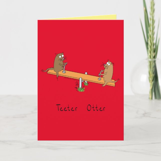 Tarjeta Graciosos niños del Totter Otter Teeter (Anverso)