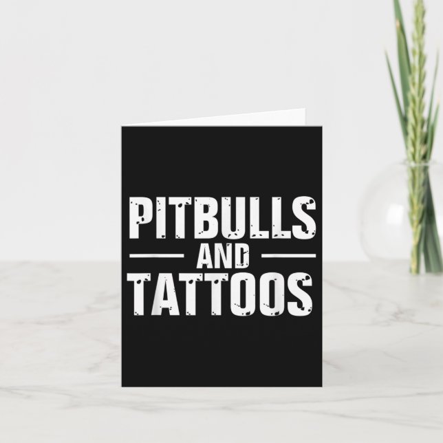 Tarjeta Graciosos Pitbulls Y Tattoos Perro Trendy Perro Lo (Anverso)
