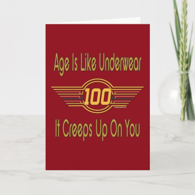 Tarjeta Graciosos regalos de cumpleaños número 100 - La ed (Anverso)