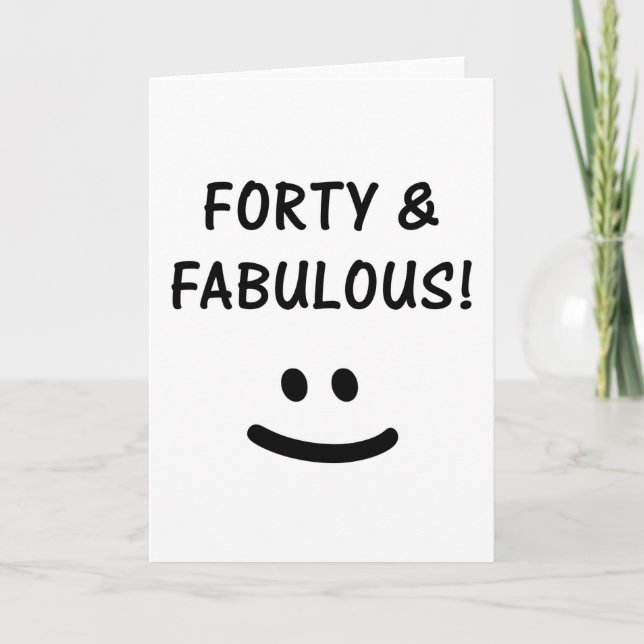 Tarjeta Graciosos regalos de cumpleaños número 40 (Anverso)