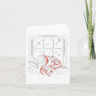 Tarjeta Graciosos Regalos De Gato De Feliz Navidad Para La