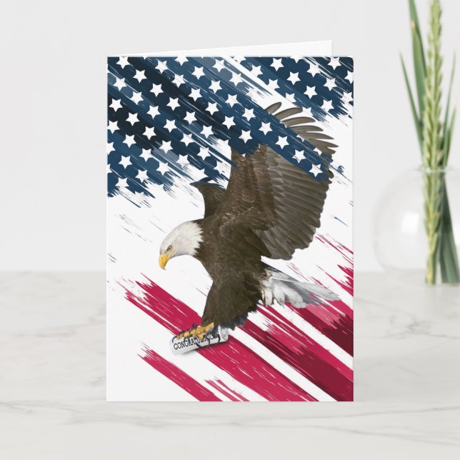 Tarjeta Grad Bald Eagle Con Diploma De Felicidades (Anverso)