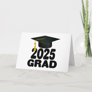 Tarjeta Grad Cap Bold Clase de 2025
