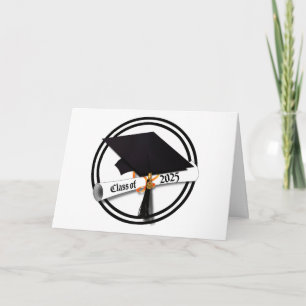 Tarjeta Grad Cap Diploma Clase de 2025