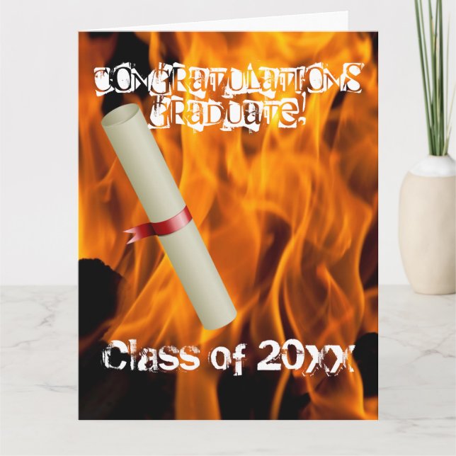 Tarjeta Grad Class Fancy Personaliza Nombre Flores de ince (Anverso)