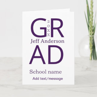 Tarjeta Grad typography modern graduation simple minimal c