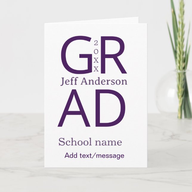 Tarjeta Grad typography modern graduation simple minimal c (Anverso)