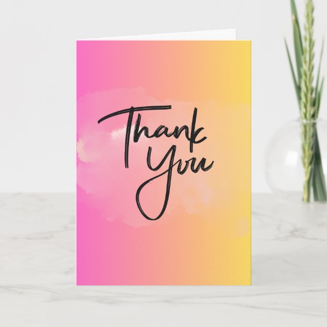 Tarjeta Gradient Bloom Thank You Folded Greeting Card (Anverso)