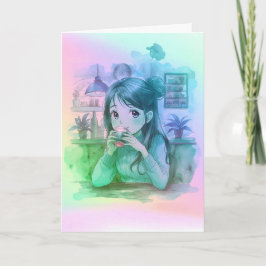 Tarjeta Gradient Coffee Lover Folded Greeting Card