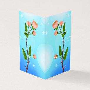 Tarjeta Gradiente azul del cielo con rama de primavera flo