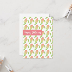 Tarjeta Gradiente Mango Fruta Tropical Cumpleaños